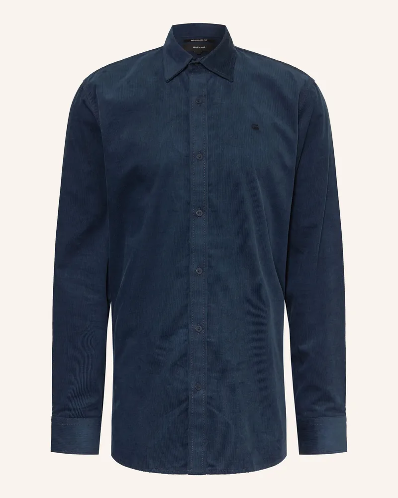 G-STAR RAW Cordhemd Comfort Fit blau Dunkelblau