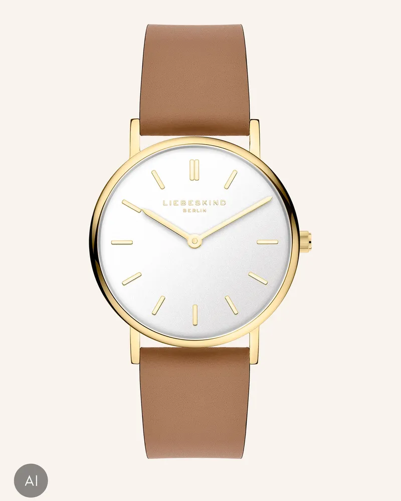 Liebeskind Armbanduhr  Aus  Echtleder beige Beige