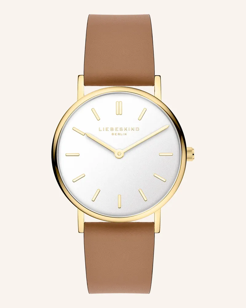 Liebeskind Armbanduhr  Aus  Echtleder beige Beige