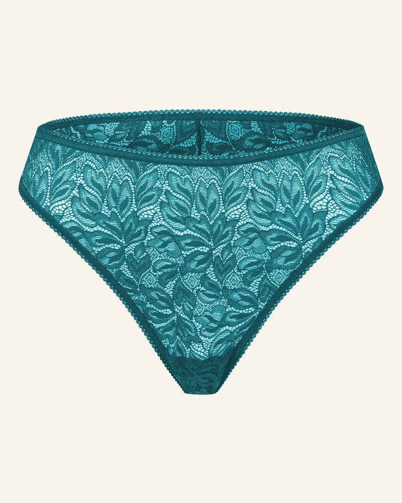 Ehrlich Textil Iconic Lace Brazil Slip Aus Spitze - Florales Motiv blau Blau