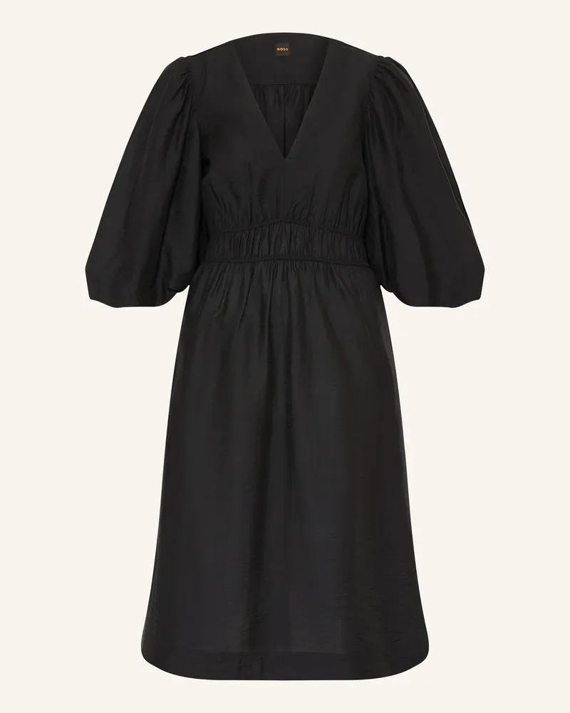 HUGO BOSS Kleid Dezzan Mit 3/4-Arm schwarz Schwarz