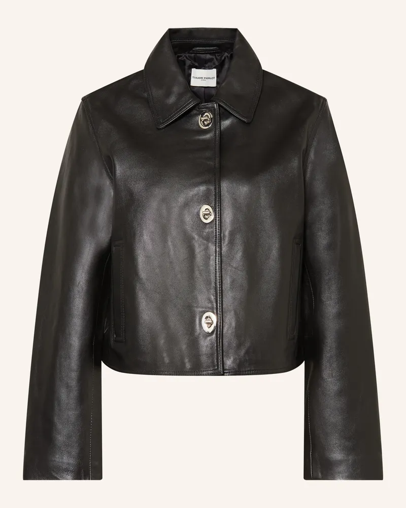 Claudie Pierlot Lederjacke Schwarz