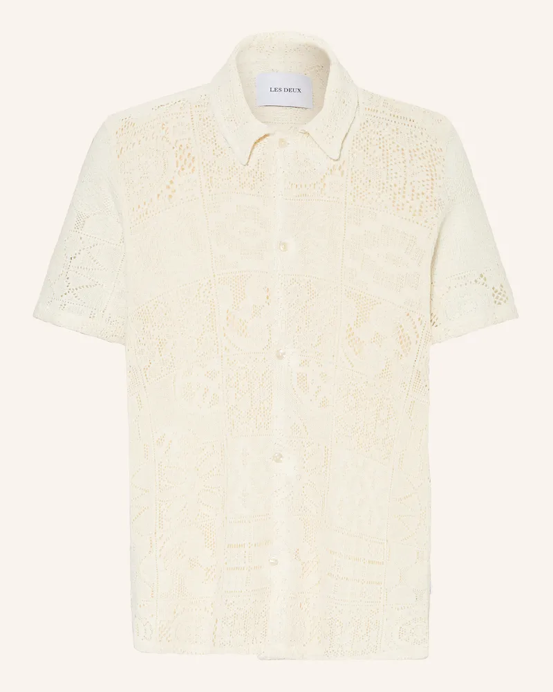 LES DEUX Kurzarm-Hemd Hector Regular Fit weiss Ecru