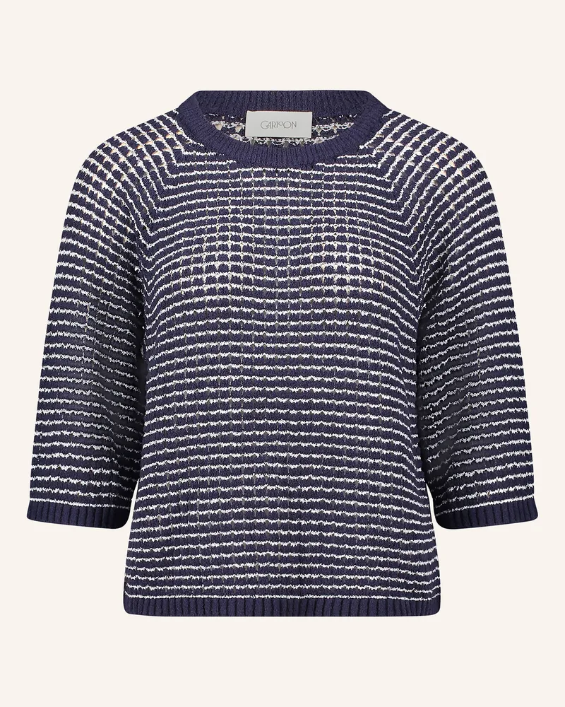 Cartoon Pullover Mit 3/4-Arm blau Dunkelblau