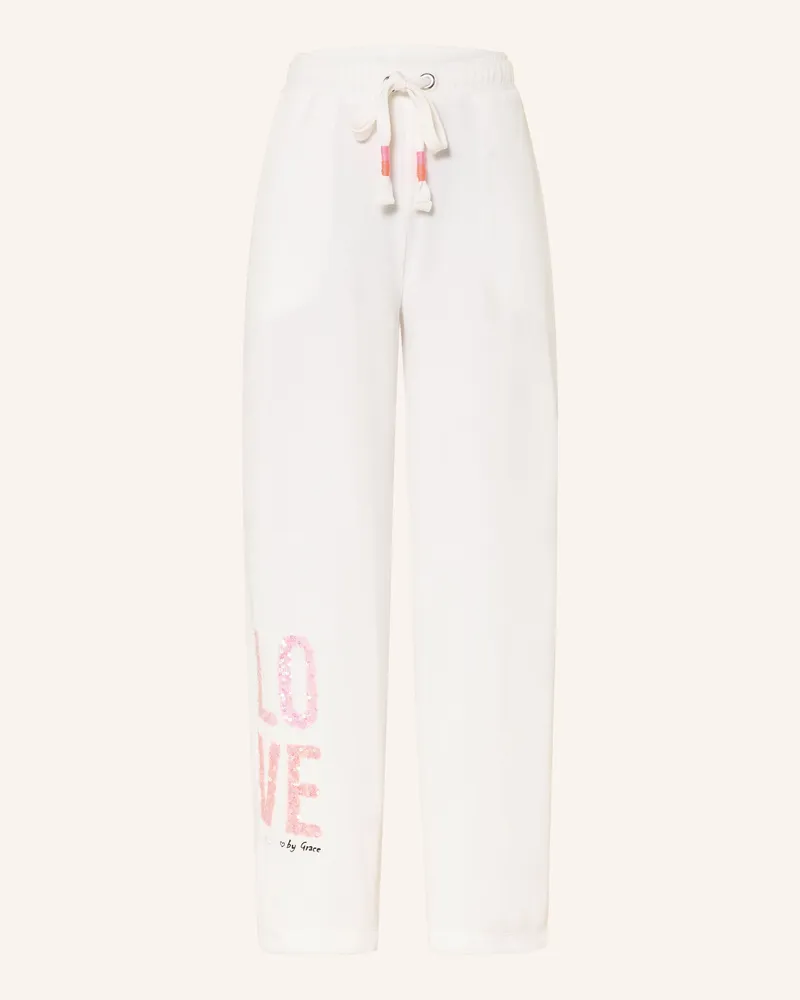 Grace Nickihose mit Pailletten Weiss