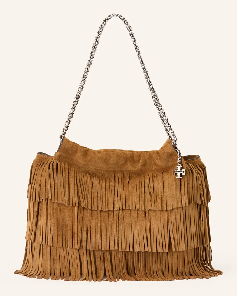 Tory Burch Schultertasche FLEMING Cognac