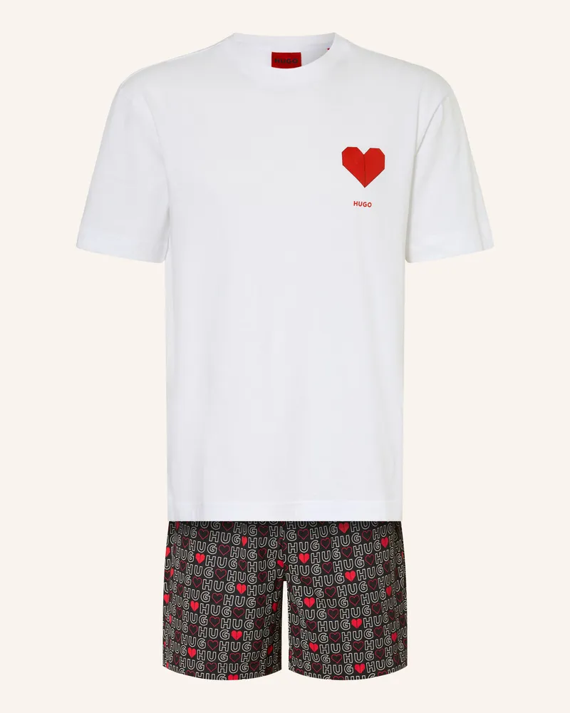 HUGO BOSS Shorty-Schlafanzug Amoro schwarz Weiss