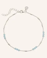 POMPIDOU Fußkette LINA CHALCEDONY BLUE by GLAMBOU Silber