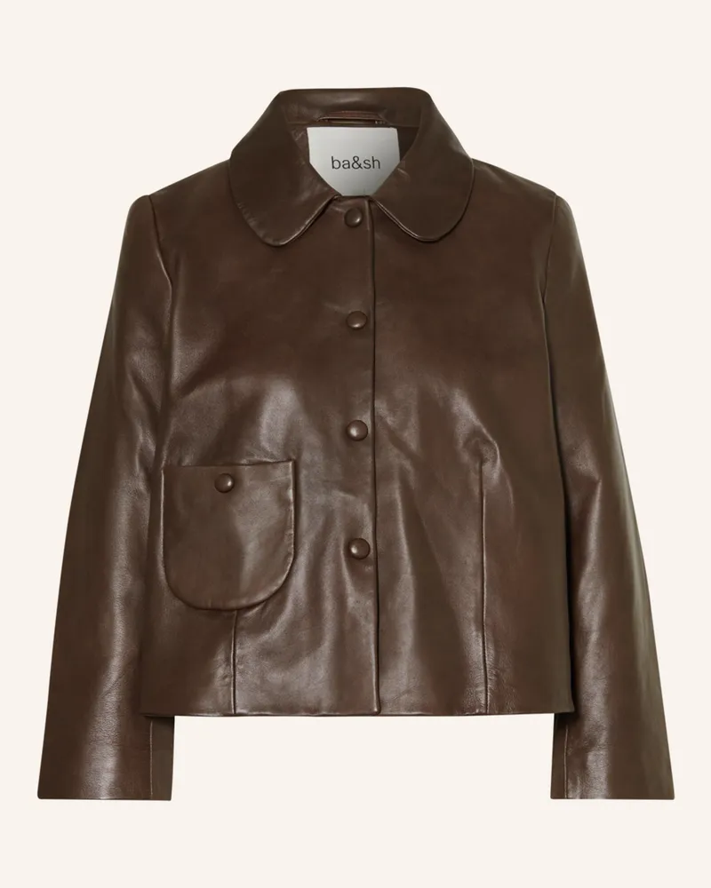 ba&sh Lederjacke MILOS Dunkelbraun
