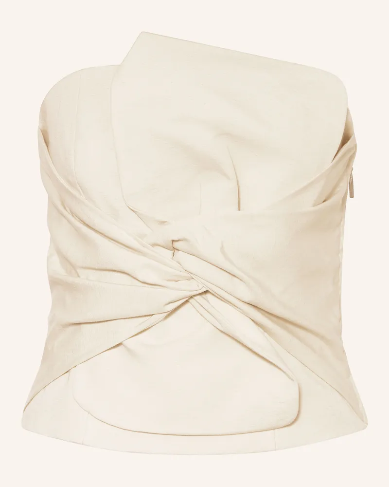 COMMA Off-Shoulder-Top mit Leinen Creme