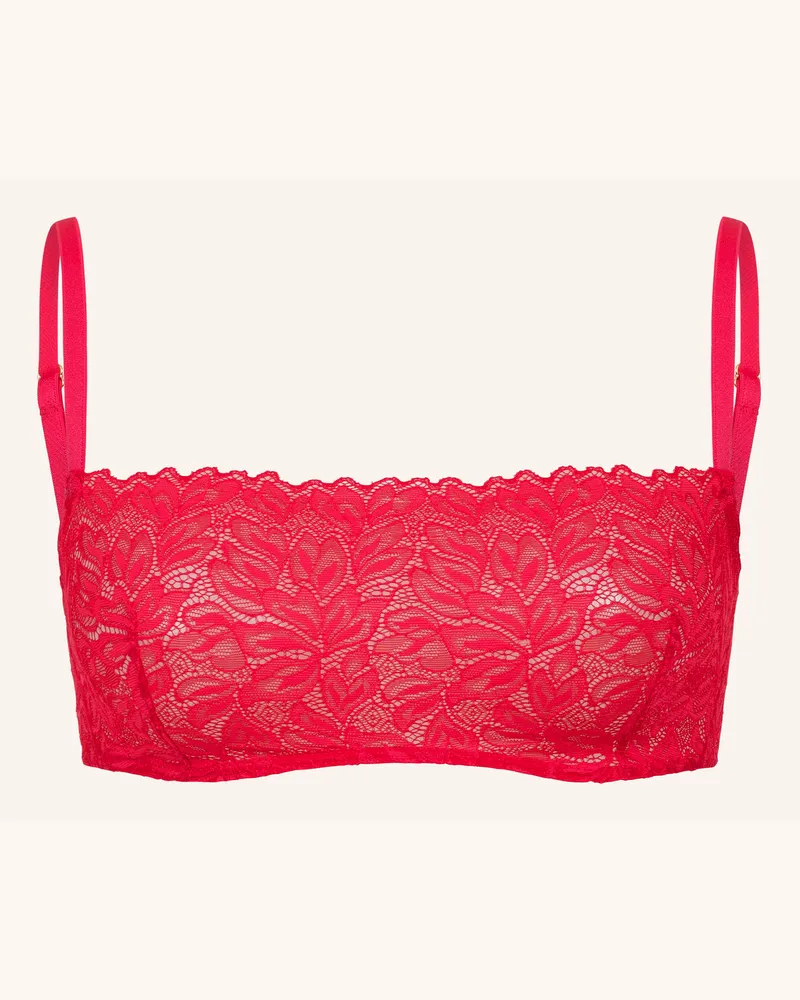 Ehrlich Textil Dreamy Lace Bandeau Bralette Bügellos Aus Nachhaltiger Spitze - Verstellbare Träger rot Rot