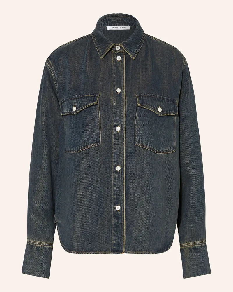 Samsøe & Samsøe Jeansbluse Sabex blau Dunkelblau