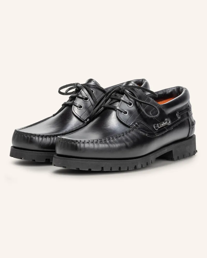 Floris van Bommel Bootsschuh Boat Shoe 02 schwarz Schwarz