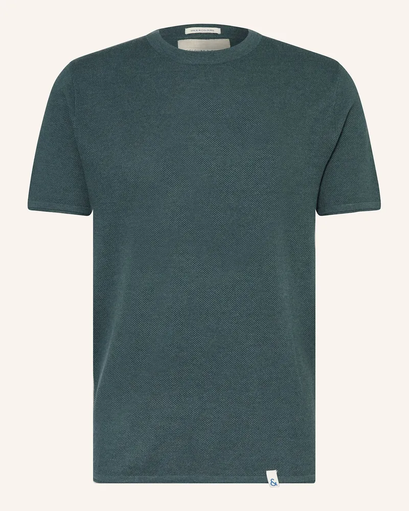 colours & sons Piqué-Shirt Dunkelgrün