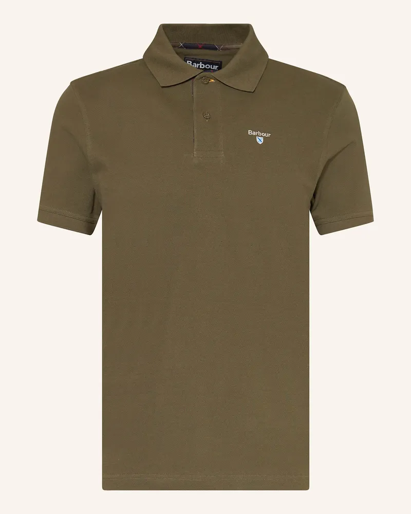 Barbour Piqué-Poloshirt gruen Oliv