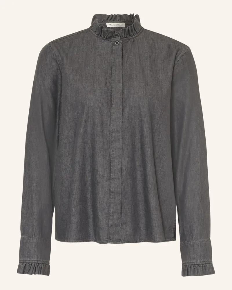 Marc O'Polo Bluse Mit Rüschen grau Grau
