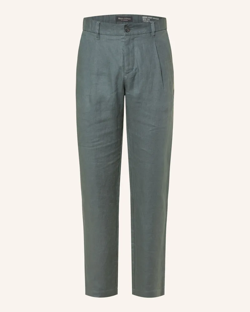 Marc O'Polo Leinenchino Tapered Fit gruen Dunkelgrau