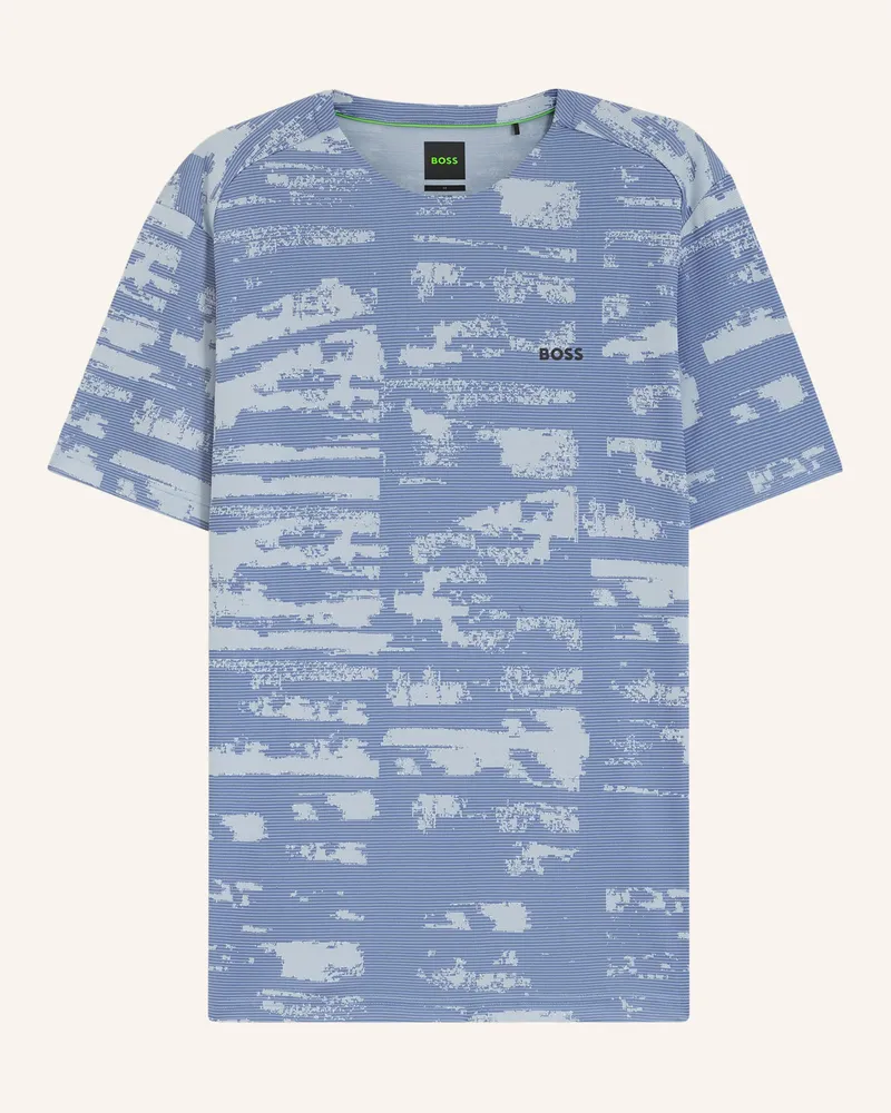 HUGO BOSS T-Shirt Ts_Active Repeat Slim Fit blau Hellblau