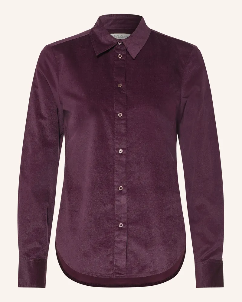 Marc O'Polo Hemdbluse Aus Samt lila Dunkellila