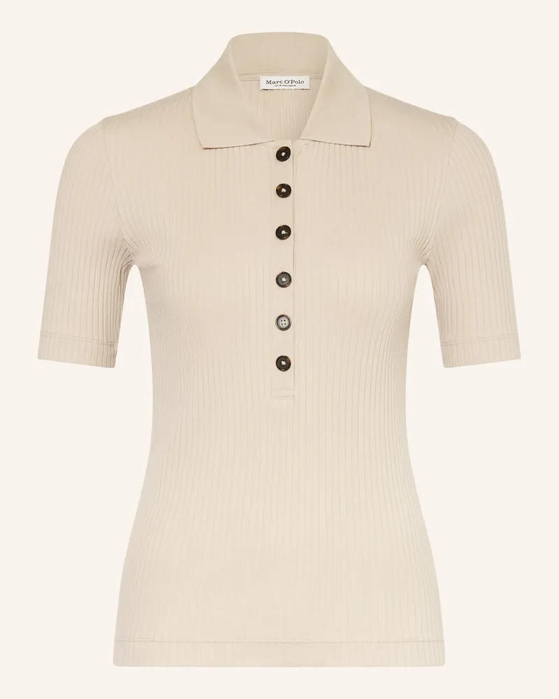 Marc O'Polo Strick-Poloshirt beige Hellbraun