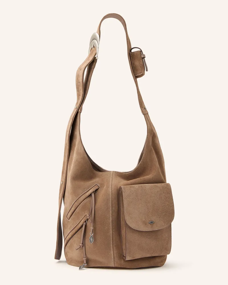 ba&sh Schultertasche Youyou Large braun Hellbraun