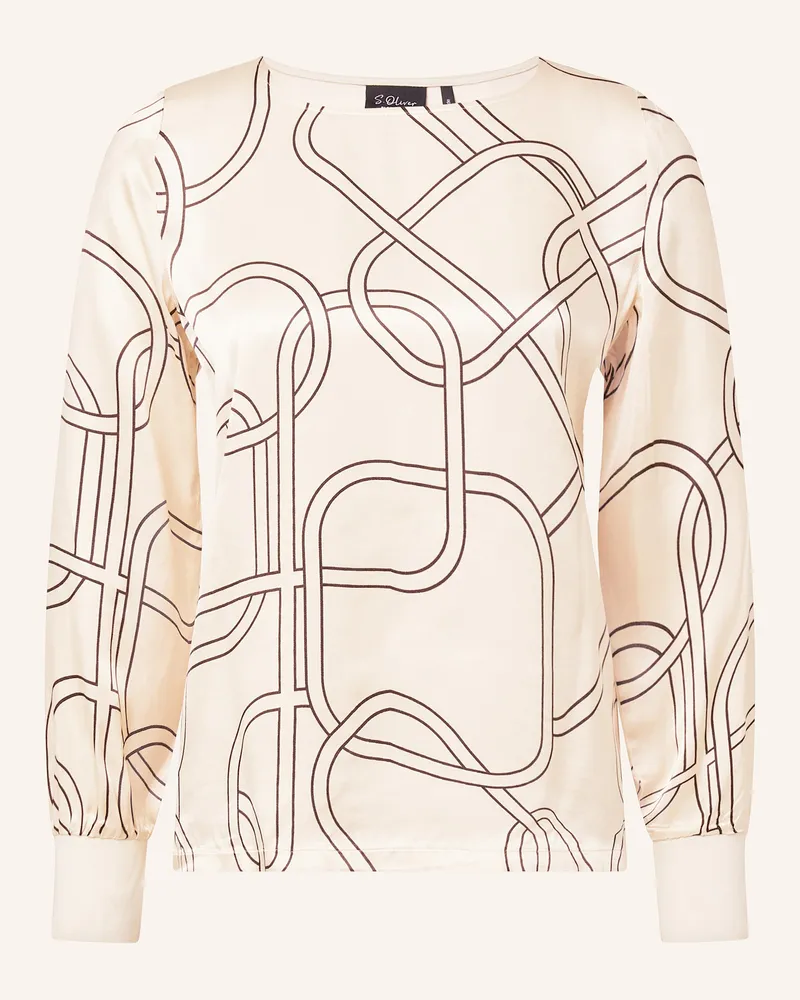 S.Oliver Blusenshirt Im Materialmix beige Creme