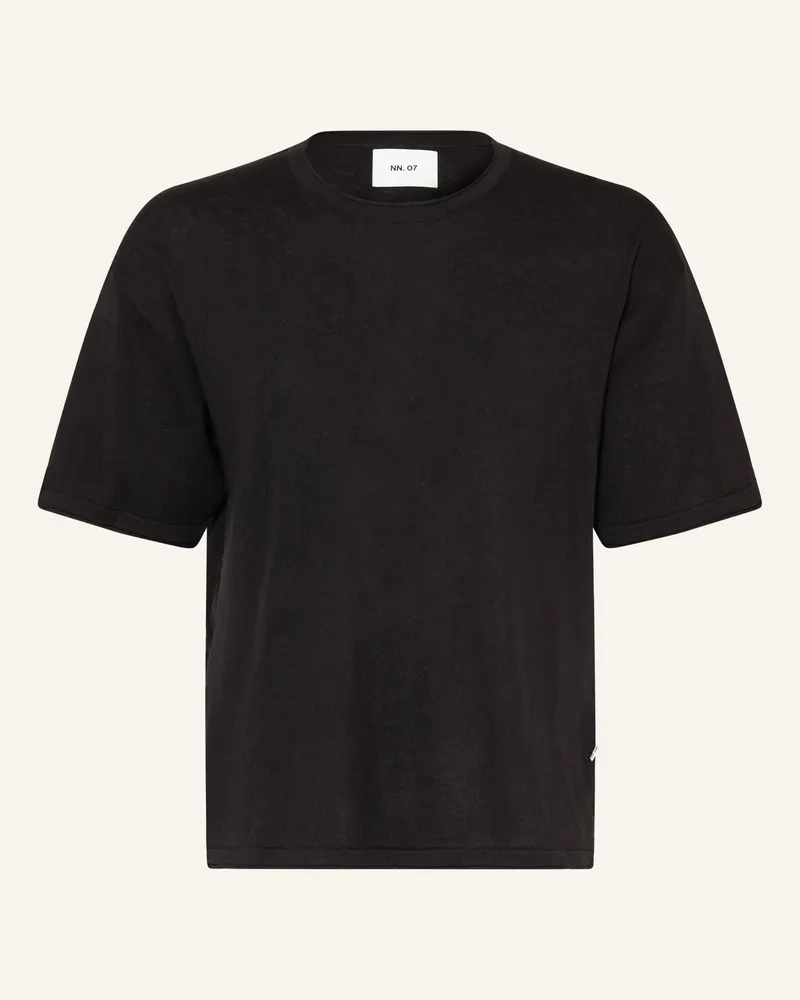 NN 07 Strickshirt Ryan Mit Leinen schwarz Schwarz