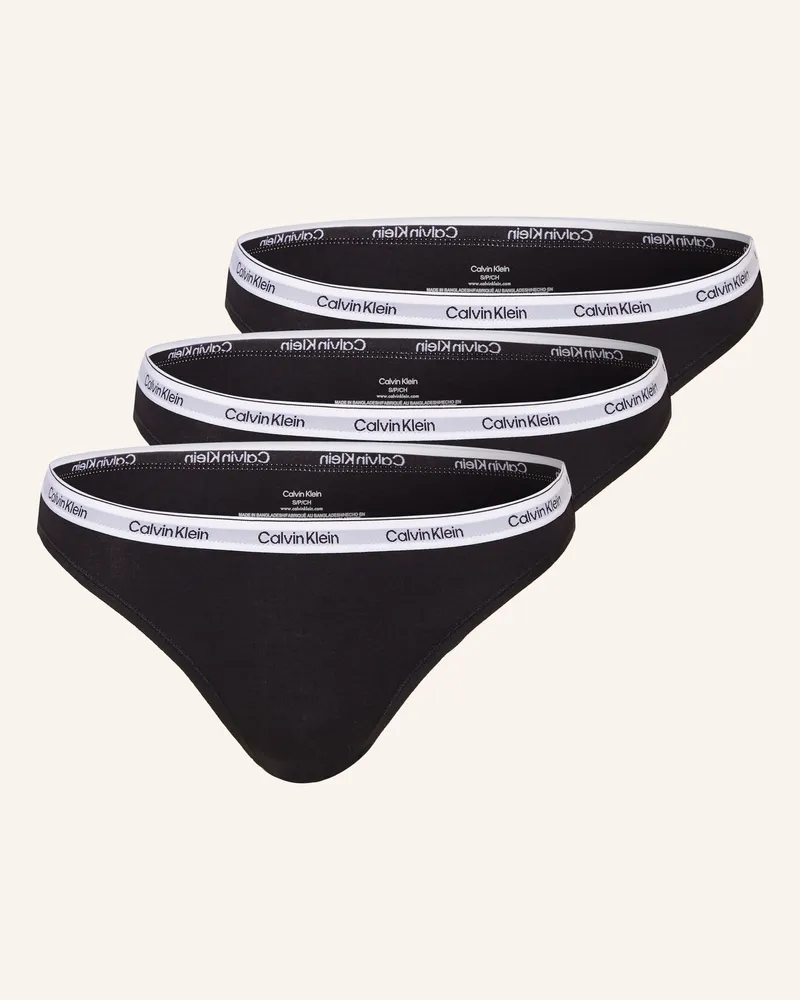 Calvin Klein 3er-Pack Slips Modern Logo schwarz Schwarz