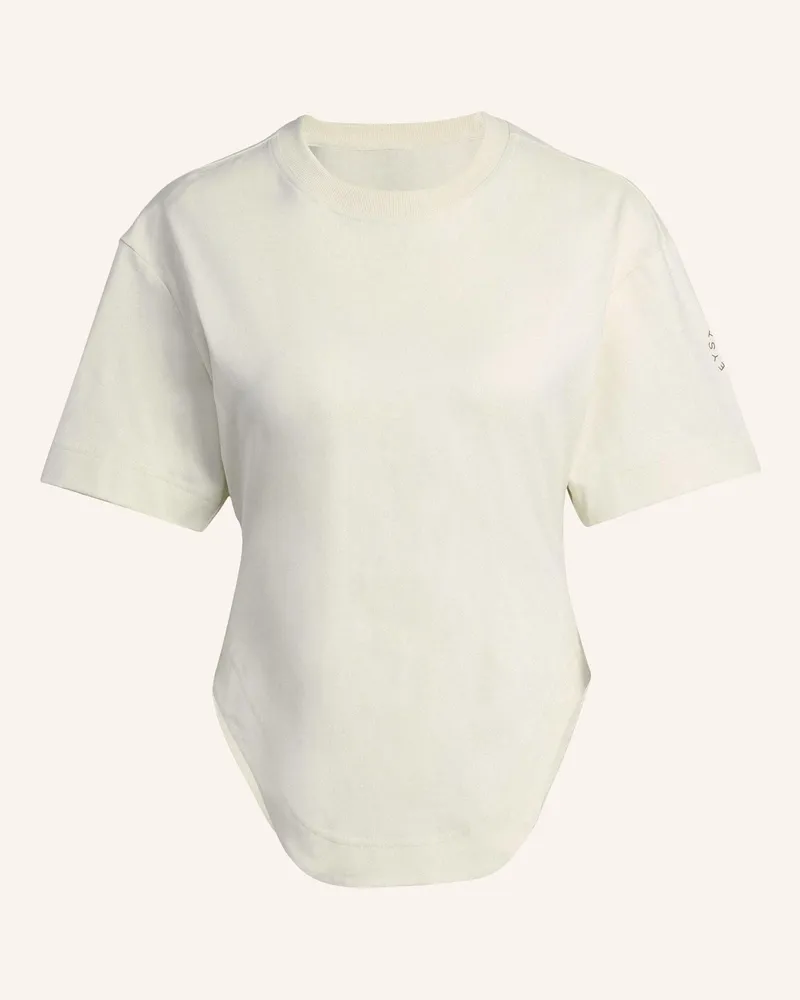 adidas ADIDAS BY STELLA MCCARTNEY SPORTSWEAR CURVED HEM T-SHIRT Creme