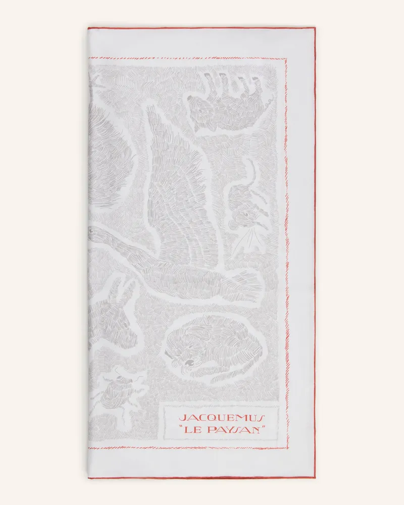 Jacquemus Seidentuch Le Foulard Paysan weiss Hellgrau