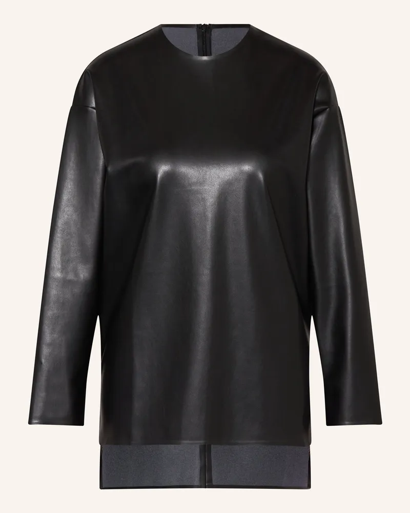 Wolford Shirt In Lederoptik Mit 3/4-Arm schwarz Schwarz