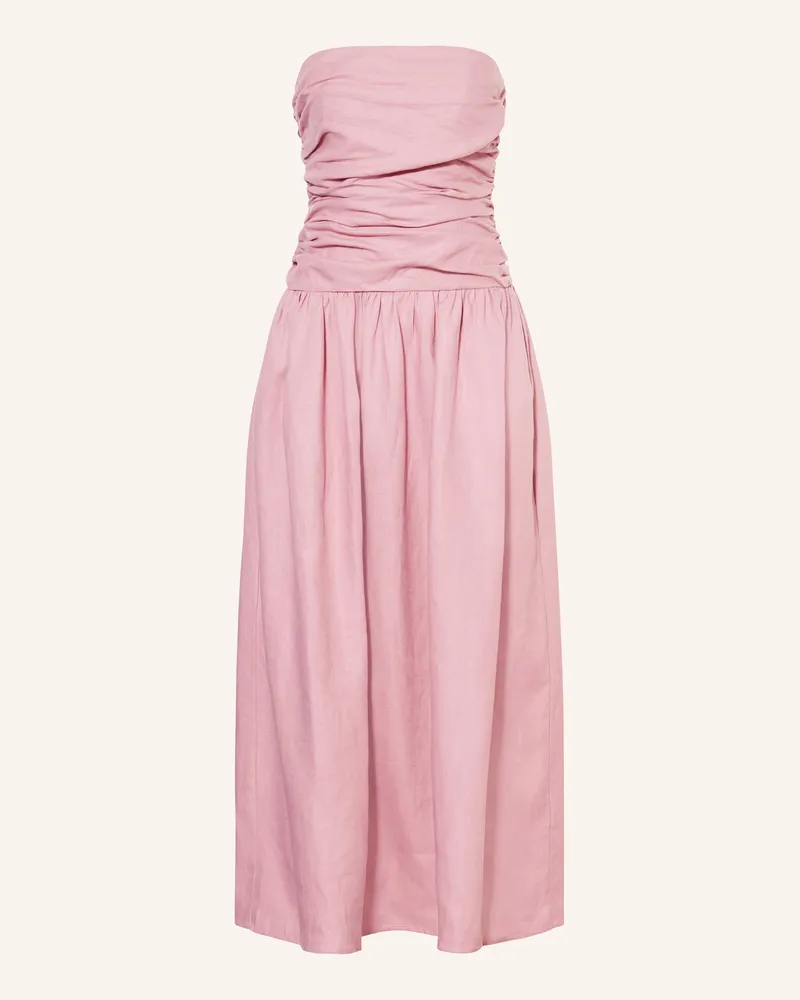 Faithfull The Brand Off-Shoulder-Kleid Sacha Aus Leinen rosa Rosa