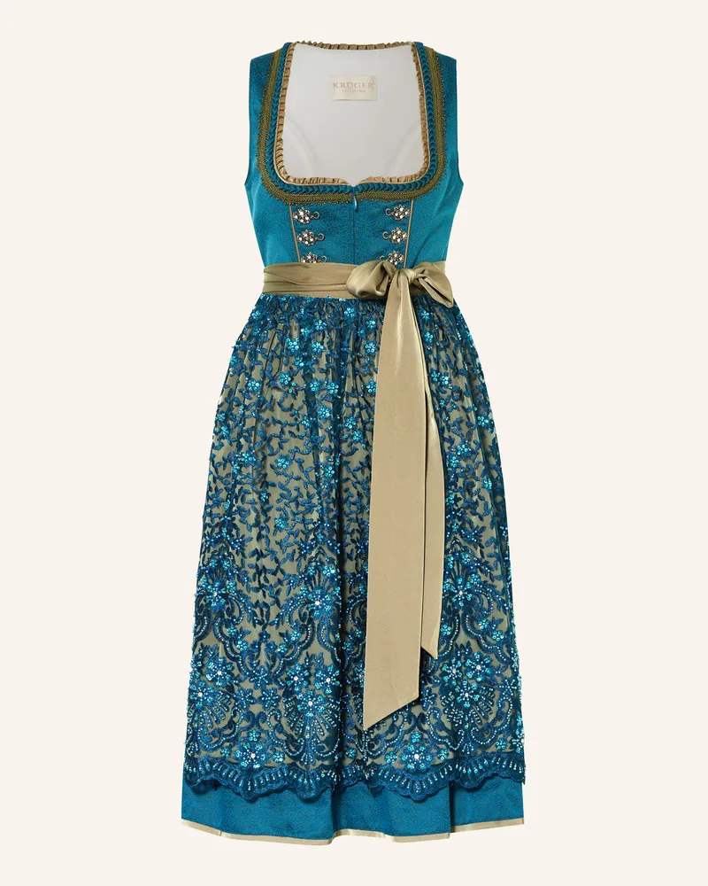 Krüger Dirndl Cristina Mit Zierperlen Und Schmucksteinen gruen Petrol