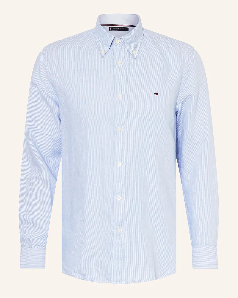 Tommy Hilfiger Hemd Regular Fit mit Leinen Hellblau