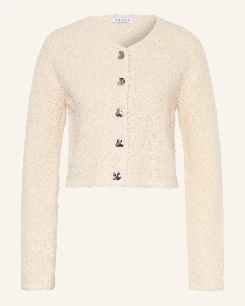 Mrs & HUGS Strickjacke weiss Creme
