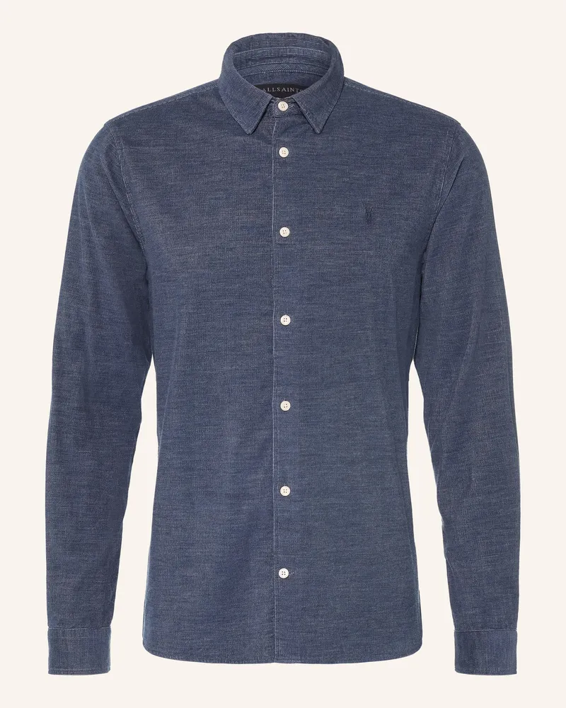 AllSaints Cordhemd Lorella Slim Fit blau Dunkelblau