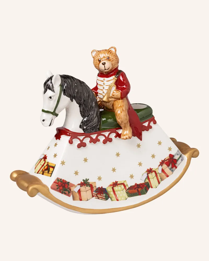 Villeroy & Boch Kerzenständer, Schaukelpferd Christmas Toys weiss Gelb