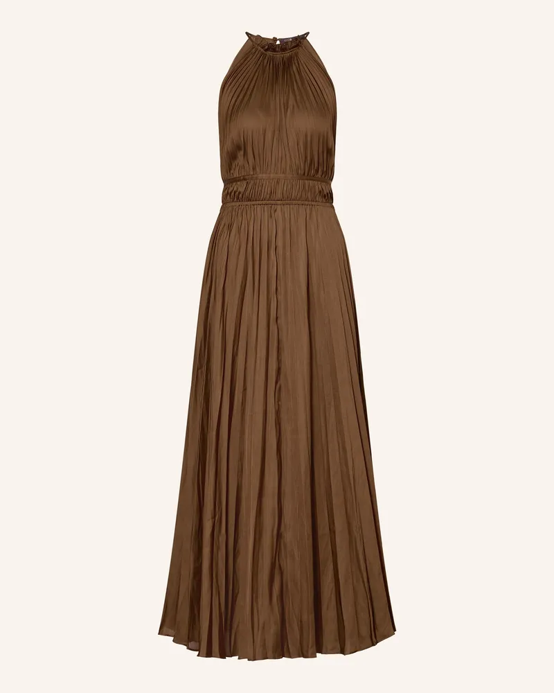 Maje Plisseekleid Dunkelbraun