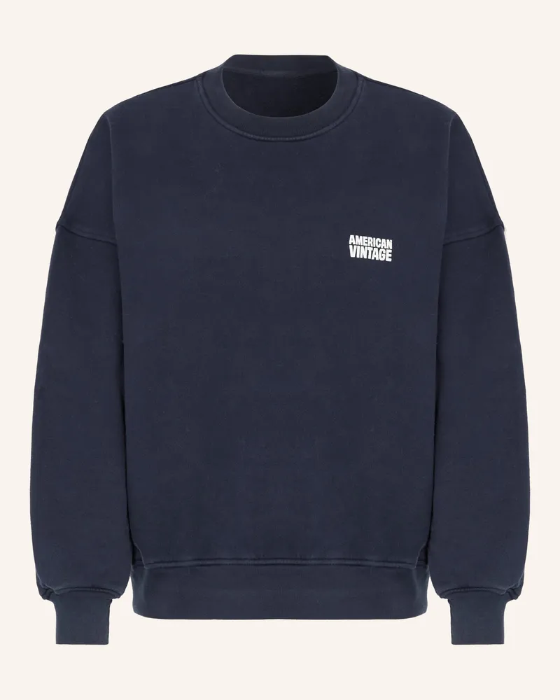 American Vintage Sweatshirt Plizzy blau Dunkelblau