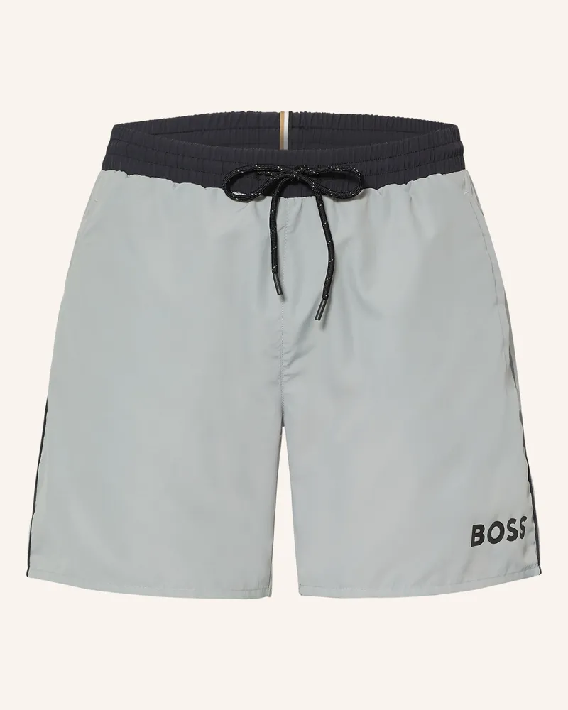 HUGO BOSS Badeshorts Starfish blau Grau