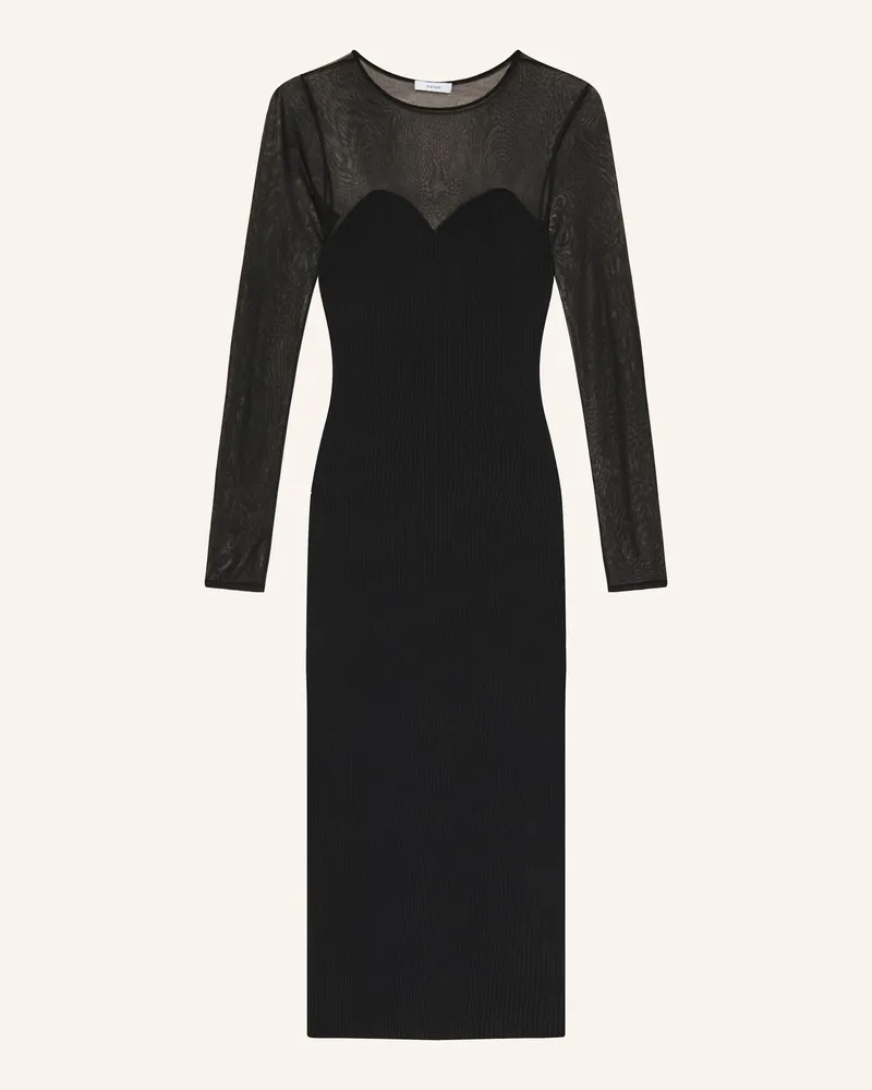 Reiss Strickkleid LILA im Materialmix Schwarz
