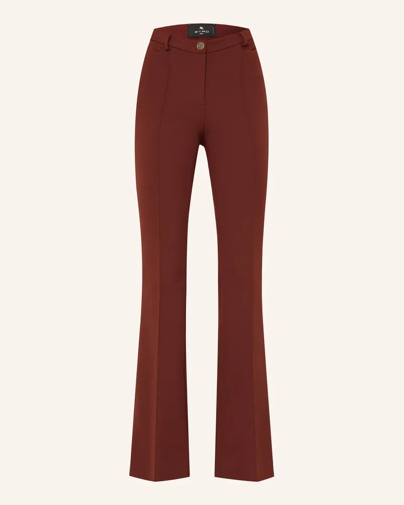 Etro Bootcut-Hose Dunkelrot