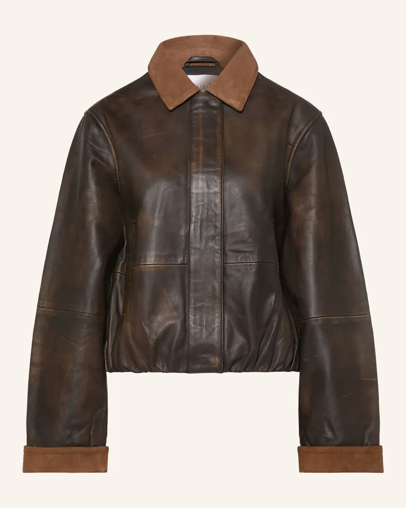 Y.A.S Lederblouson braun Dunkelbraun