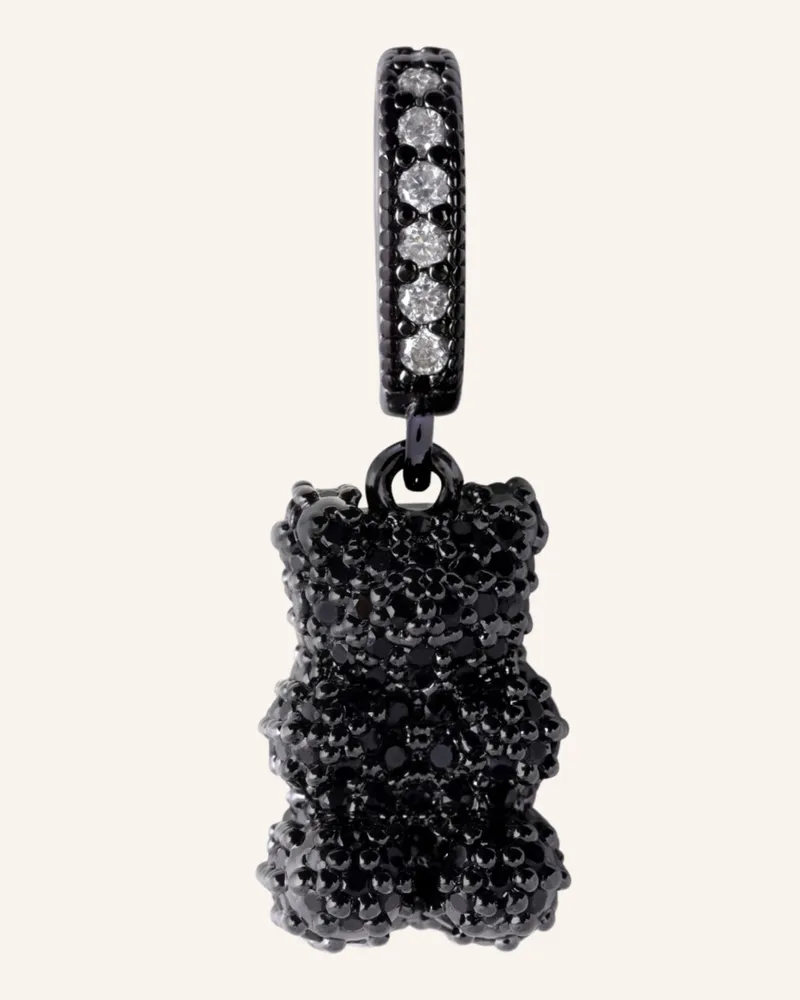 CRYSTAL HAZE Anhänger BLACK PAVE BEAR WITH PAVE CONNECTOR- KETTENANHäNGER by GLAMBOU Schwarz