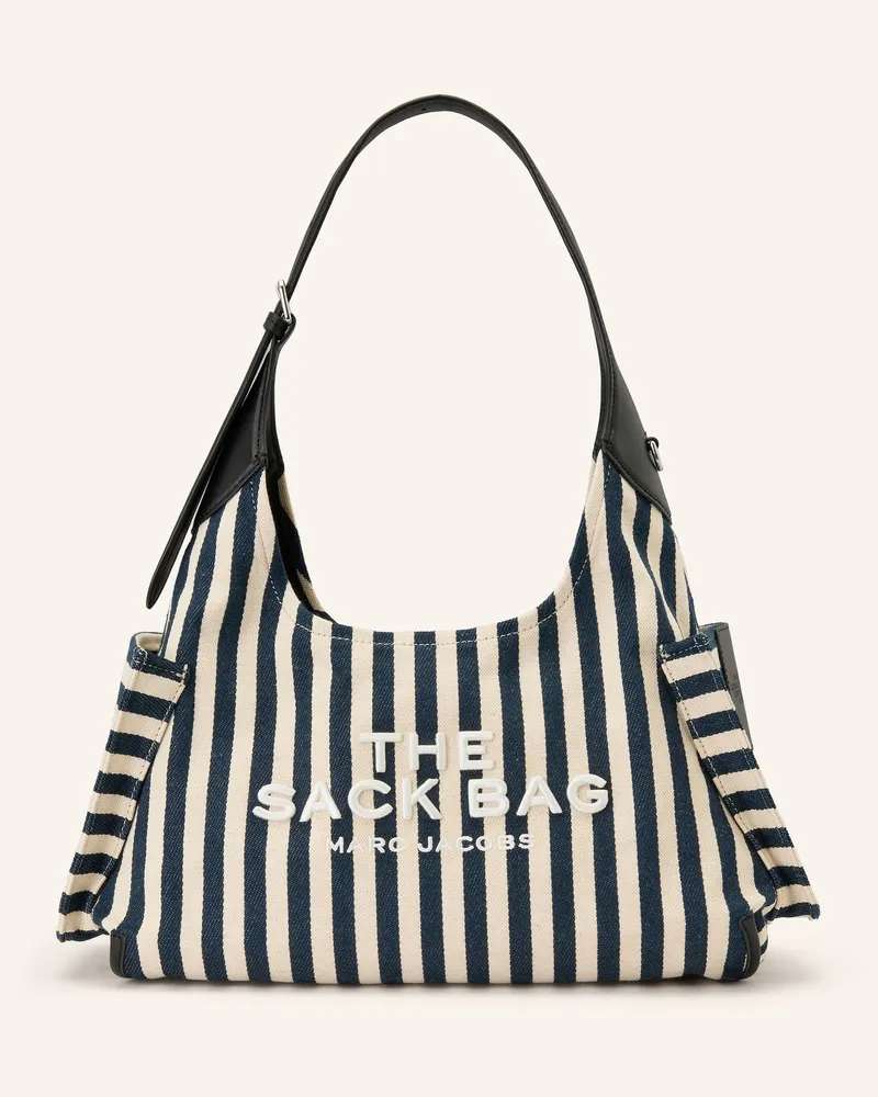Marc Jacobs Schultertasche The Stripe Canvas Belted Sack Bag blau Beige
