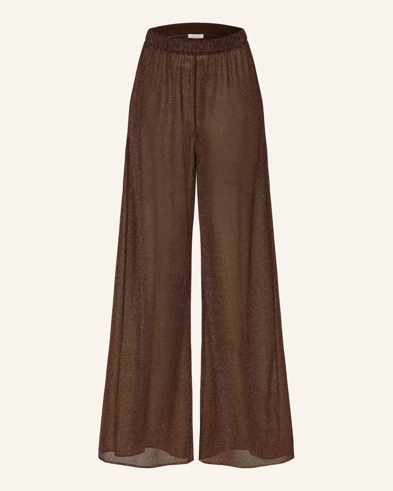 Oséree Marlenehose Lumiere Mit Glitzergarn braun Dunkelbraun