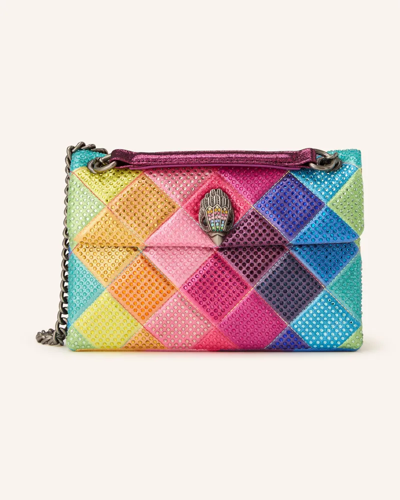 Kurt Geiger Schultertasche mit Schmucksteinen Neonpink