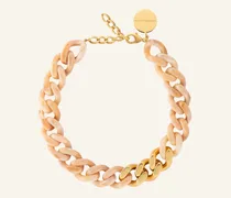Halsketten Flat Chain Necklace With Gold Creme Brulee Marble By Glambou gold