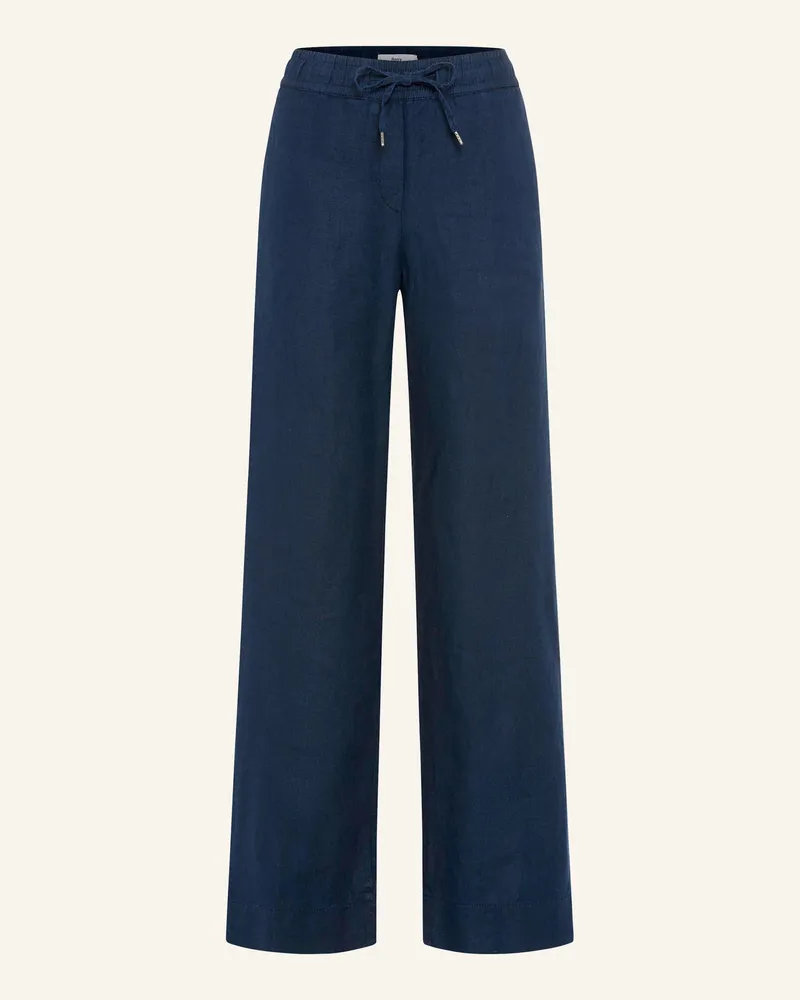 Brax Marlenehose Farina Aus Leinen blau Blau