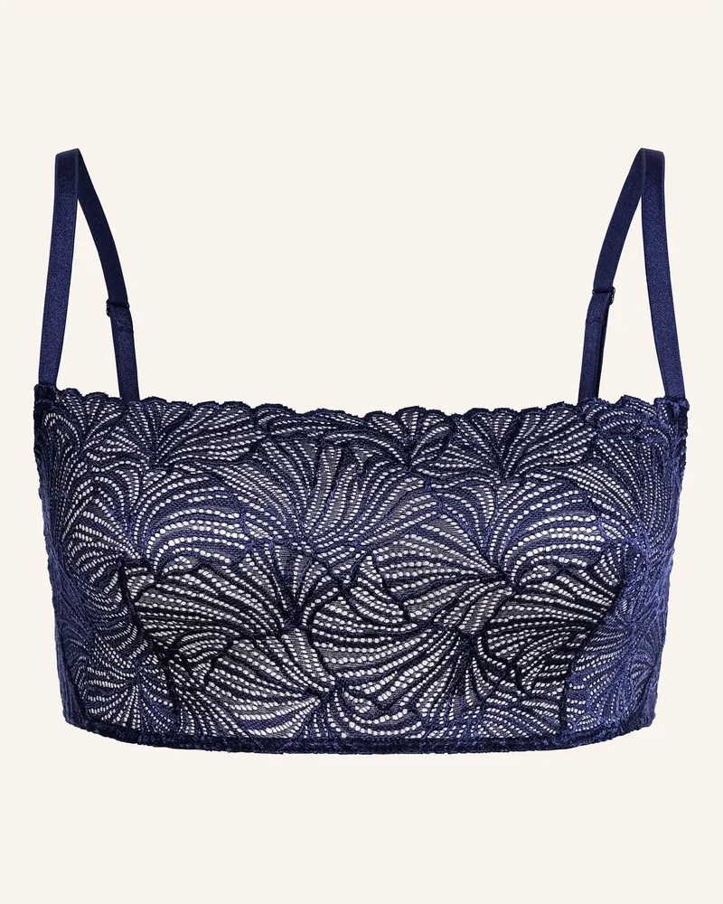 Ehrlich Textil Fluid Lace Spitzen Bandeau Bralette Bügellos Aus Recyceltem Polyamid - Verstellbare Träger blau Blau